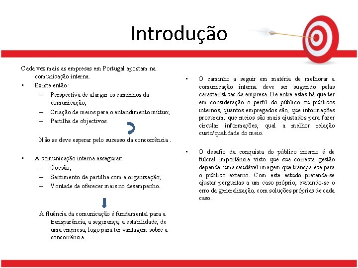 Introdução Cada vez mais as empresas em Portugal apostam na comunicação interna. • Existe