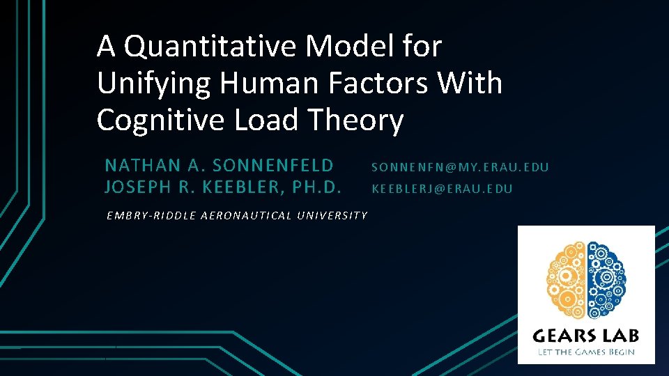 A Quantitative Model for Unifying Human Factors With