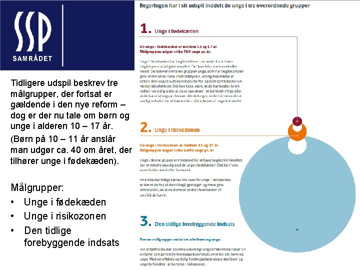 Tidligere udspil beskrev tre målgrupper, der fortsat er gældende i den nye reform –