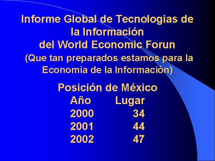 Informe Global de Tecnologias de la Información del World Economic Forun (Que tan preparados