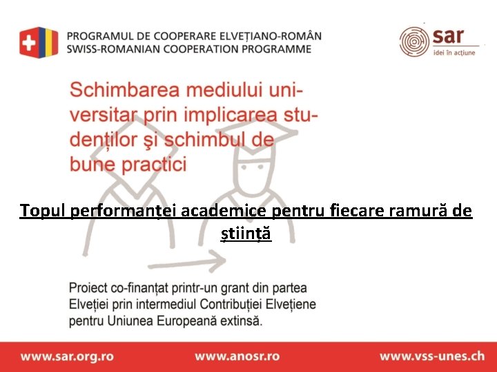 Topul performanței academice pentru fiecare ramură de știință 