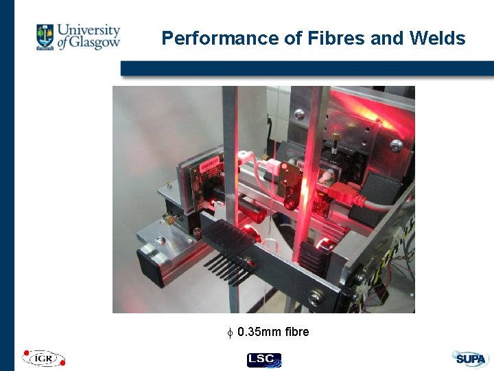 Performance of Fibres and Welds 0. 35 mm fibre 