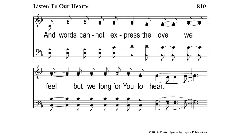 our Hearts Listen 1 -3 To. Listen Ourto. Hearts 810 
