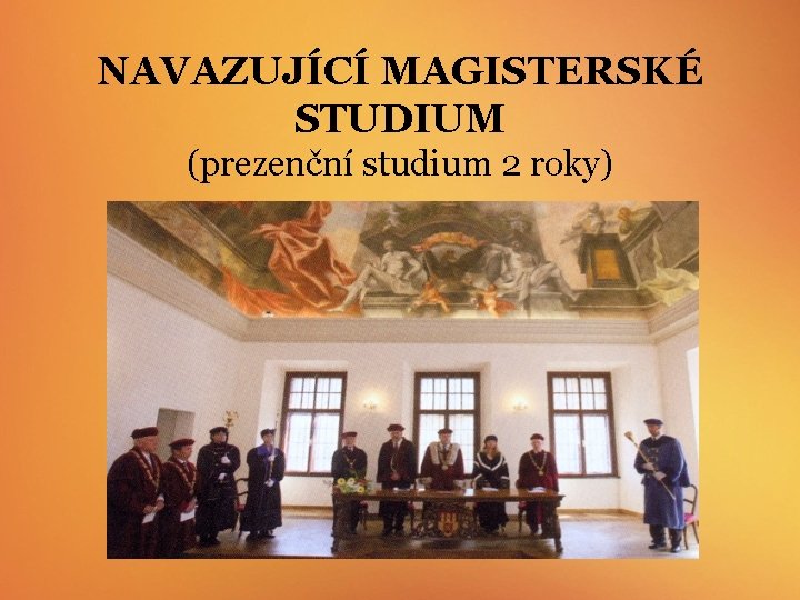 NAVAZUJÍCÍ MAGISTERSKÉ STUDIUM (prezenční studium 2 roky) 