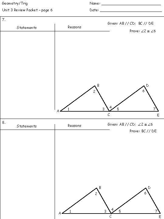 GeometryTrig Name Unit 3 Extra Practice Packet Date