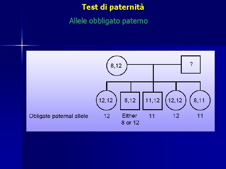 Test di paternità Allele obbligato paterno 