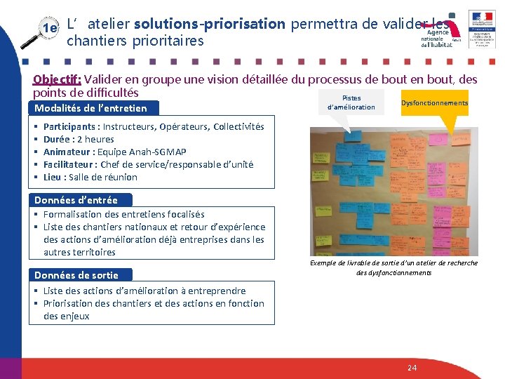 1 e L’atelier solutions-priorisation permettra de valider les chantiers prioritaires Objectif: Valider en groupe