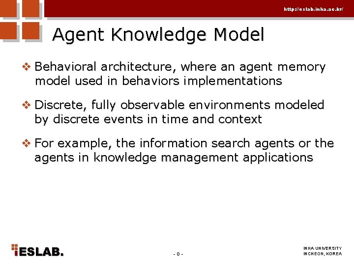Agent Knowledge Sources http eslab inha ac kr Agent OWL Semantic