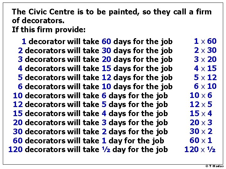 The Civic Centre is to be painted, so they call a firm of decorators.