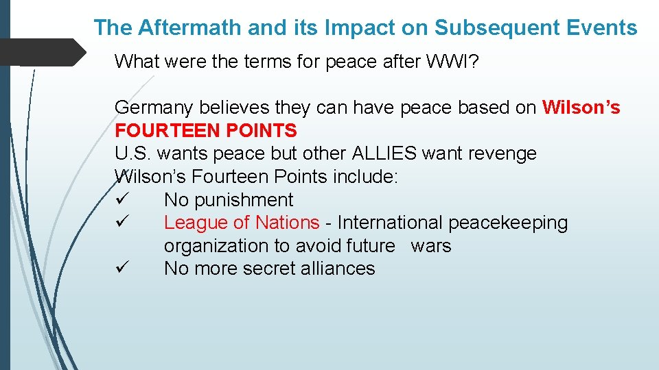 The Aftermath and its Impact on Subsequent Events What were the terms for peace