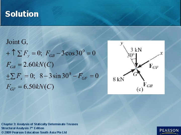 Solution Chapter 3: Analysis of Statically Determinate Trusses Structural Analysis 7 th Edition © Solution Chapter 3: Analysis of Statically Determinate Trusses Structural Analysis 7 th Edition ©