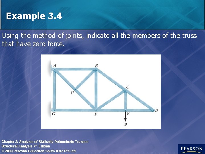 Example 3. 4 Using the method of joints, indicate all the members of the Example 3. 4 Using the method of joints, indicate all the members of the