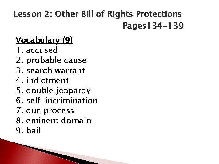 Chapter 4 The Bill of Rights Lesson 1