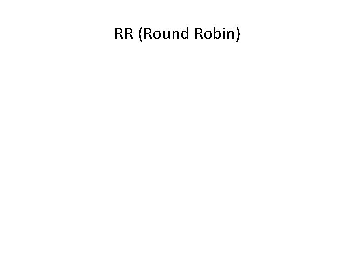 RR (Round Robin) RR (Round Robin)