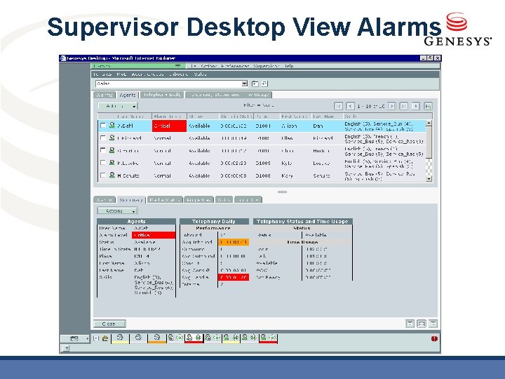 Supervisor Desktop View Alarms 