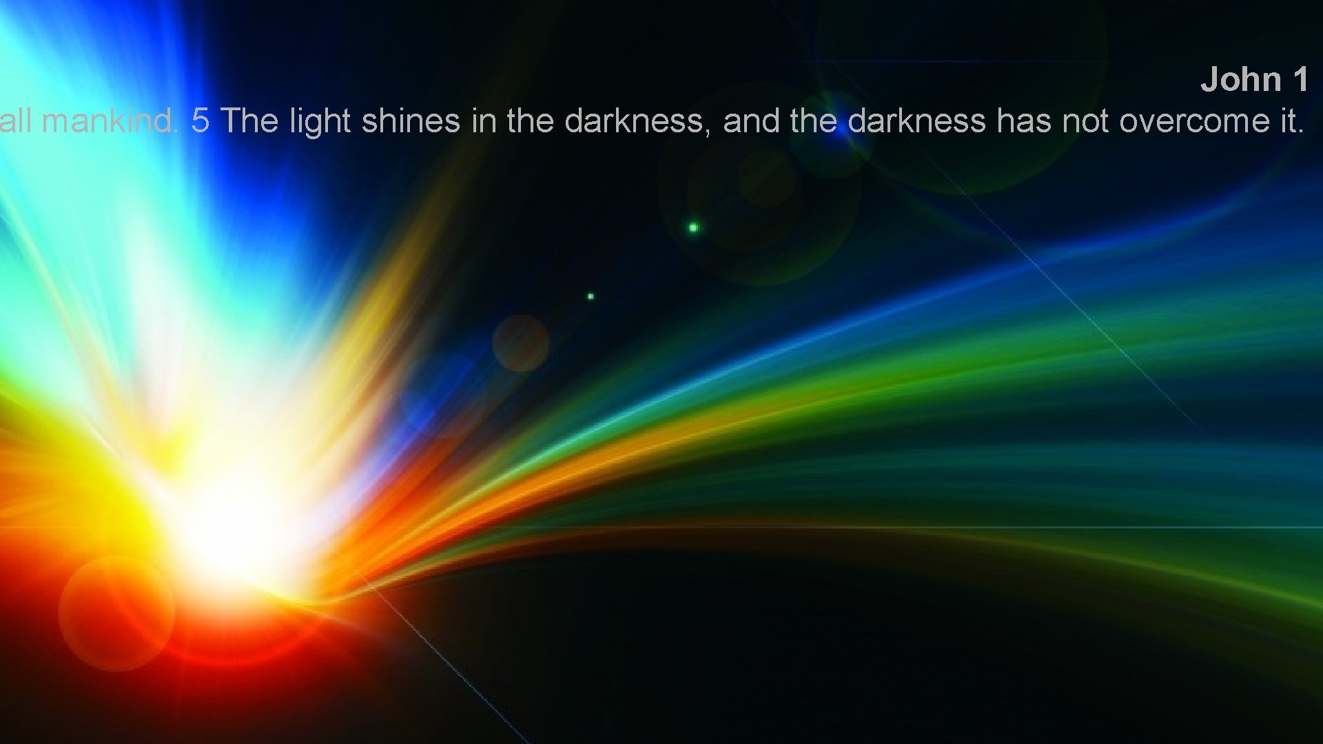 John 1 all mankind. 5 The light shines in the darkness, and the darkness