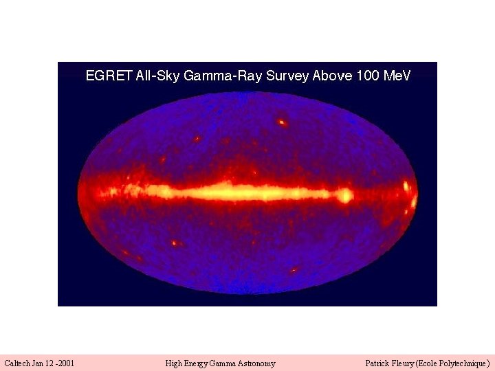 Caltech Jan 12 -2001 High Energy Gamma Astronomy Patrick Fleury (Ecole Polytechnique ) 