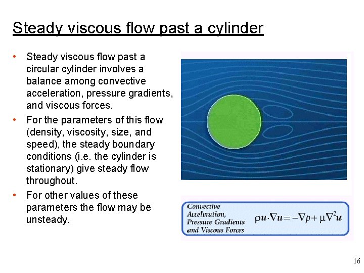 Steady viscous flow past a cylinder • Steady viscous flow past a circular cylinder