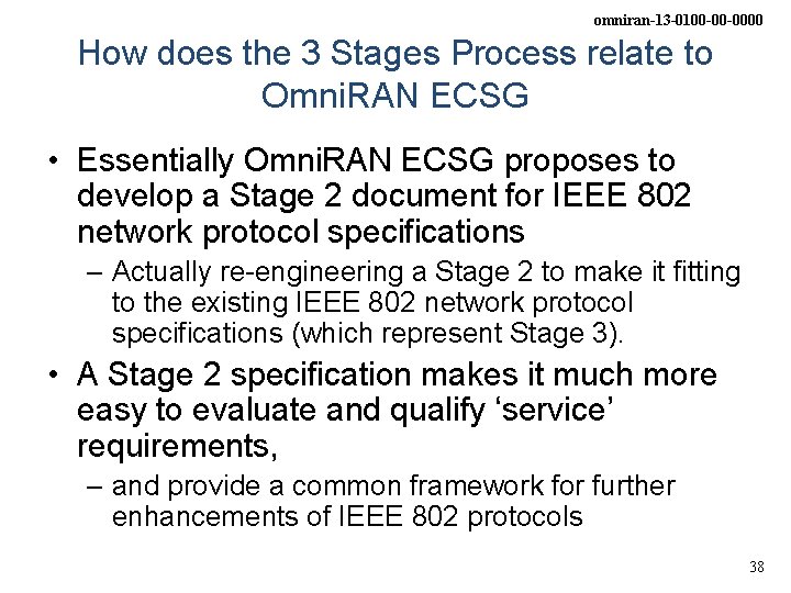 omniran-13 -0100 -00 -0000 How does the 3 Stages Process relate to Omni. RAN
