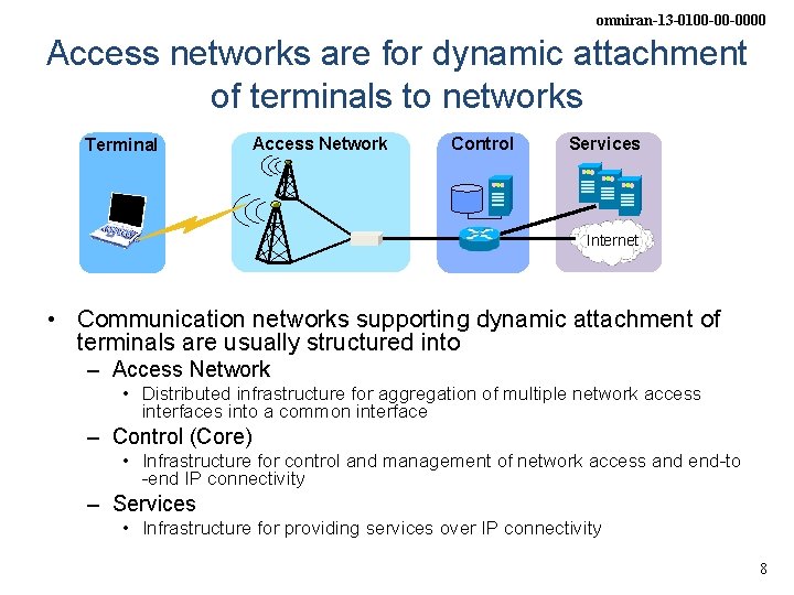 omniran-13 -0100 -00 -0000 Access networks are for dynamic attachment of terminals to networks