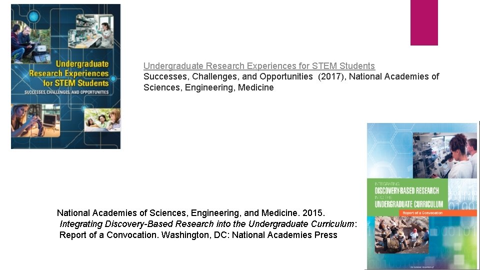 Undergraduate Research Experiences for STEM Students Successes, Challenges, and Opportunities (2017), National Academies of