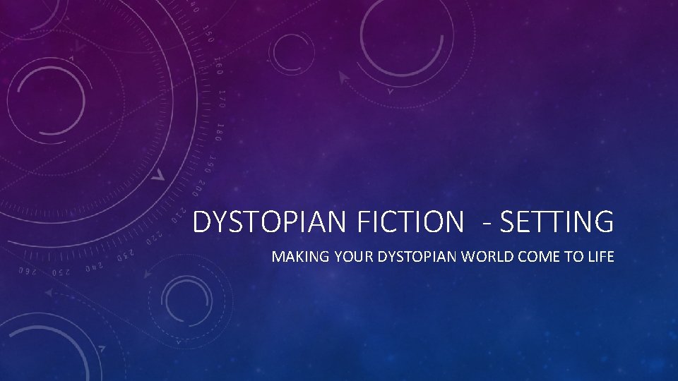 DYSTOPIAN FICTION - SETTING MAKING YOUR DYSTOPIAN WORLD COME TO LIFE 