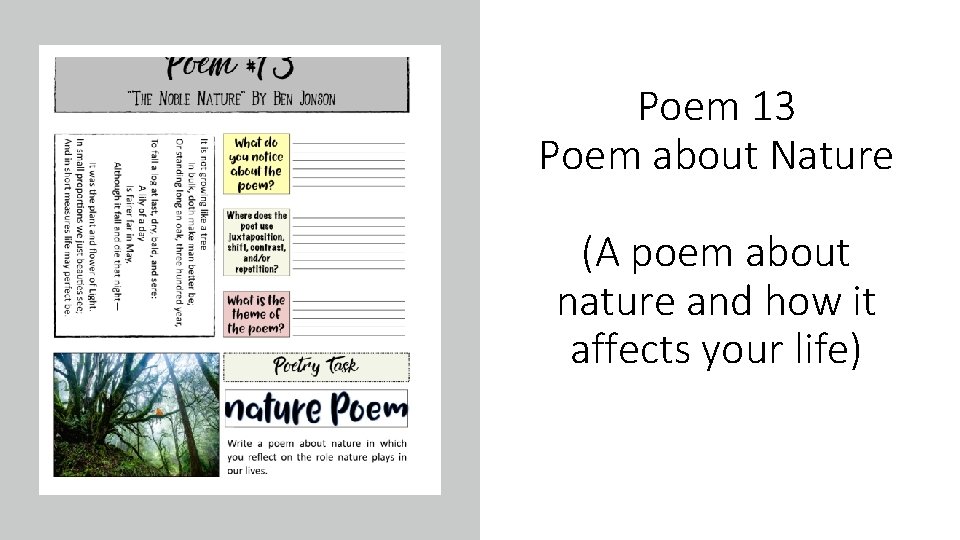 Poem 13 Poem about Nature (A poem about nature and how it affects your