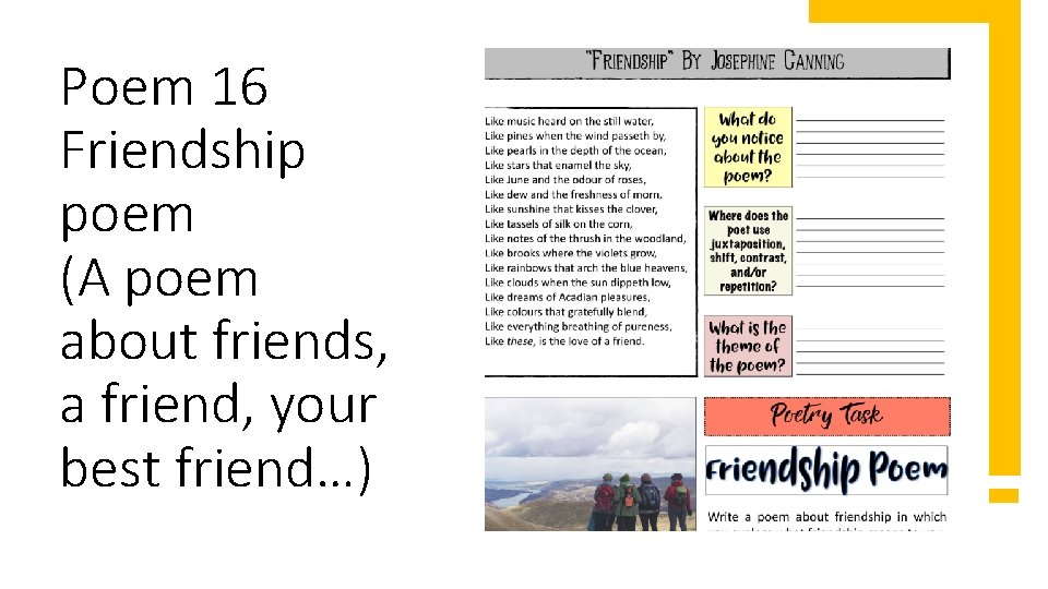 Poem 16 Friendship poem (A poem about friends, a friend, your best friend…) 