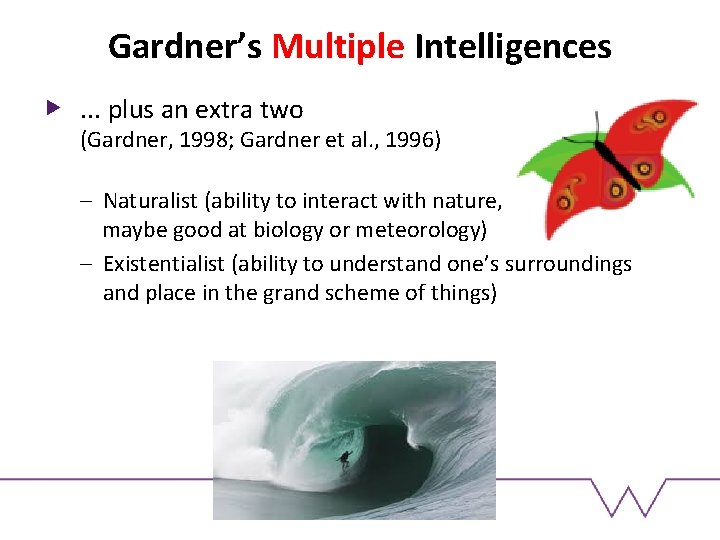 Gardner’s Multiple Intelligences. . . plus an extra two (Gardner, 1998; Gardner et al. Gardner’s Multiple Intelligences. . . plus an extra two (Gardner, 1998; Gardner et al.