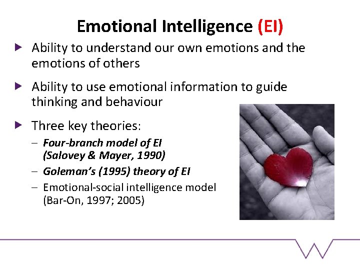 Emotional Intelligence (EI) Ability to understand our own emotions and the emotions of others Emotional Intelligence (EI) Ability to understand our own emotions and the emotions of others