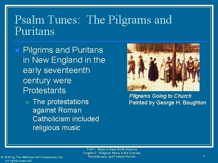 Psalm Tunes: The Pilgrams and Puritans n Pilgrims and Puritans in New England in