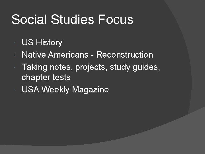 Social Studies Focus US History Native Americans - Reconstruction Taking notes, projects, study guides,