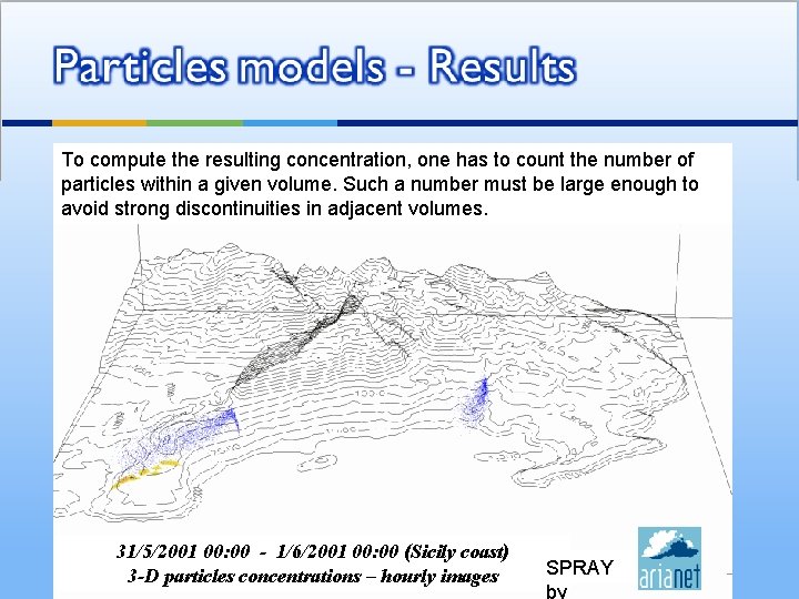 Particles models - Results To compute the resulting concentration, one has to count the