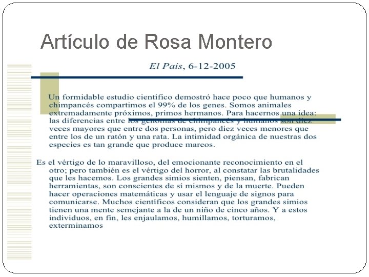 Artículo de Rosa Montero 