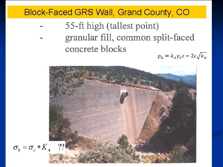 Block-Faced GRS Wall, Grand County, CO 