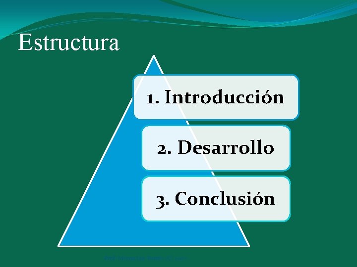 Estructura 1. Introducción 2. Desarrollo 3. Conclusión Prof. Myrna Lee Torres (C) 2007 