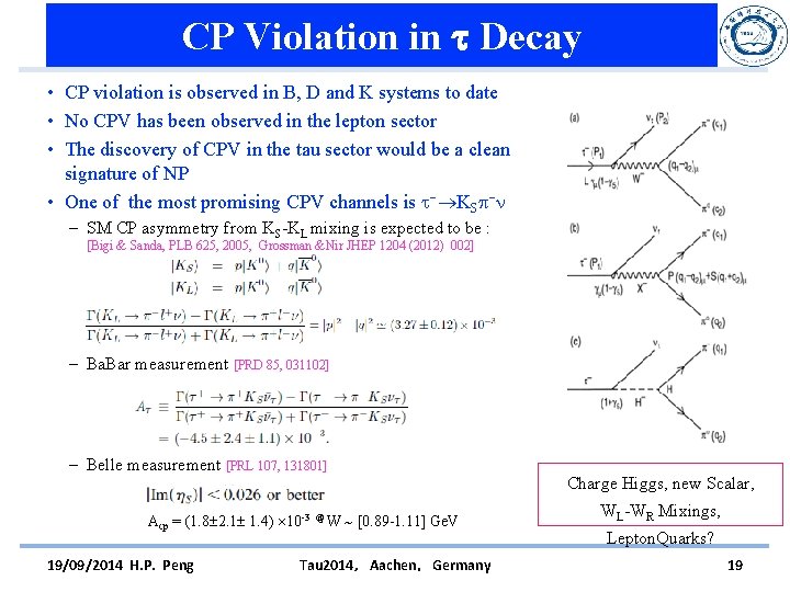 CP Violation in Decay • CP violation is observed in B, D and K