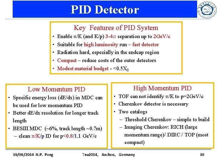 PID Detector Key Features of PID System • • • Enable /K (and K/p)