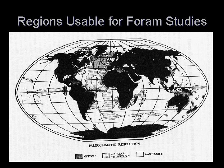 Regions Usable for Foram Studies 