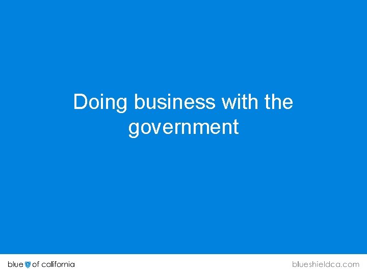 Doing business with the government 