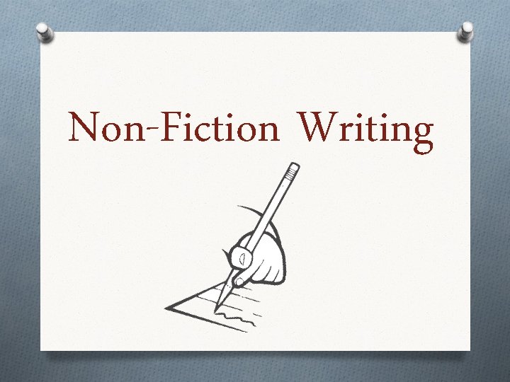 Non-Fiction Writing 