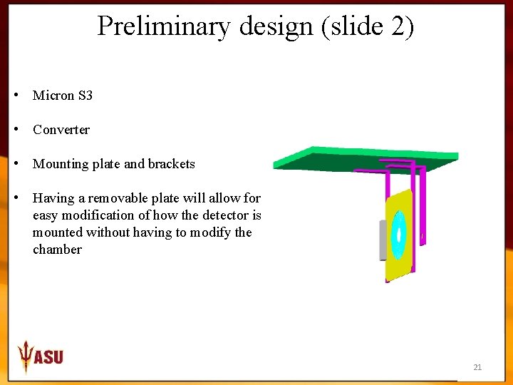 Preliminary design (slide 2) • Micron S 3 • Converter • Mounting plate and