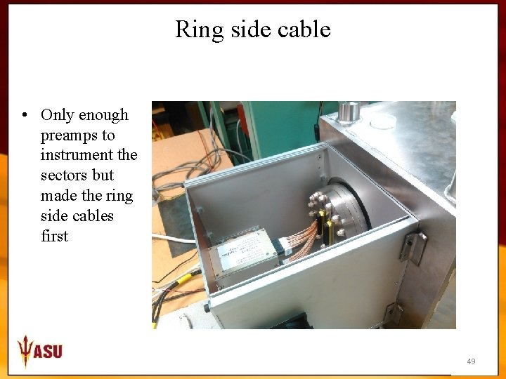 Ring side cable • Only enough preamps to instrument the sectors but made the