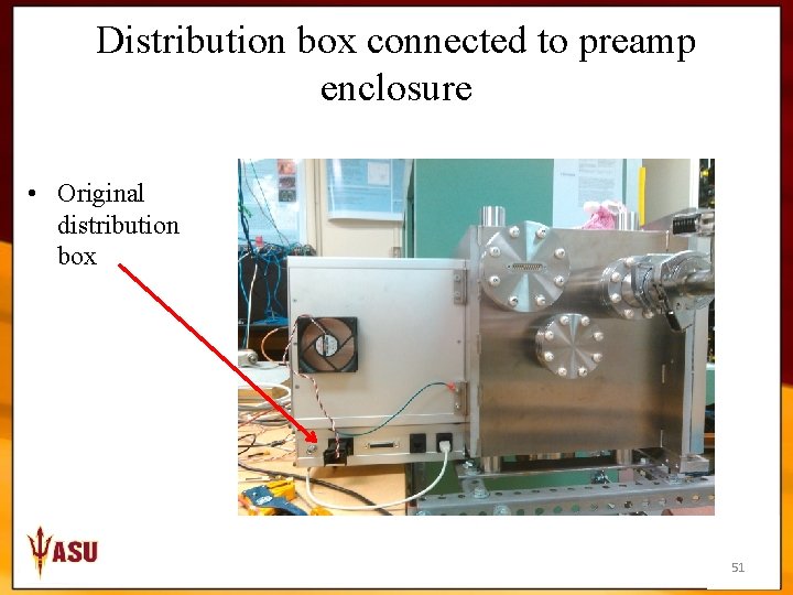Distribution box connected to preamp enclosure • Original distribution box 51 
