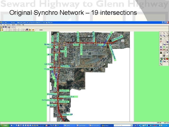 Original Synchro Network – 19 intersections 