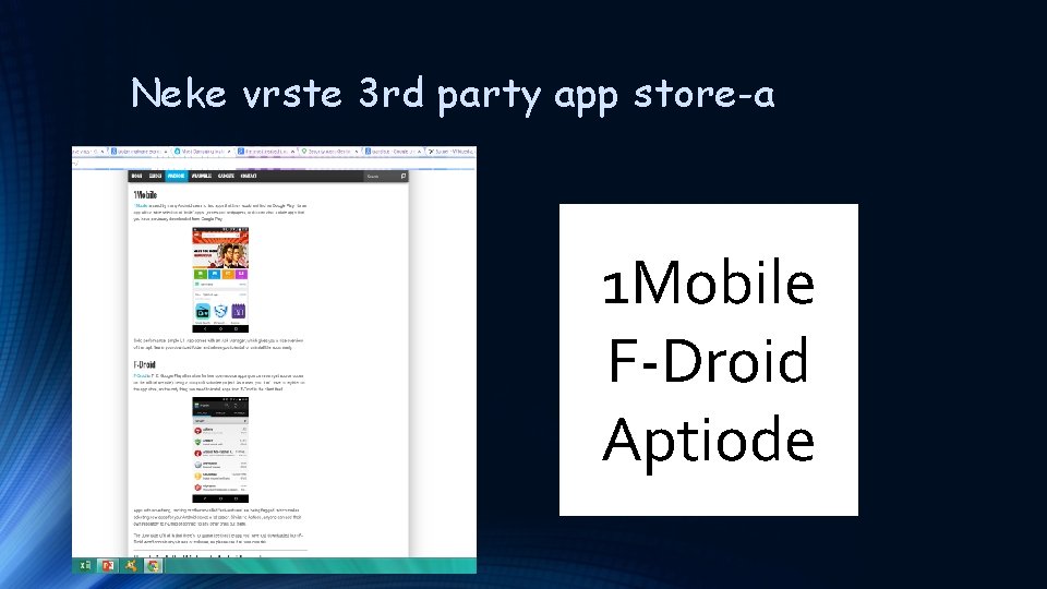 Neke vrste 3 rd party app store-a 1 Mobile F-Droid Aptiode 