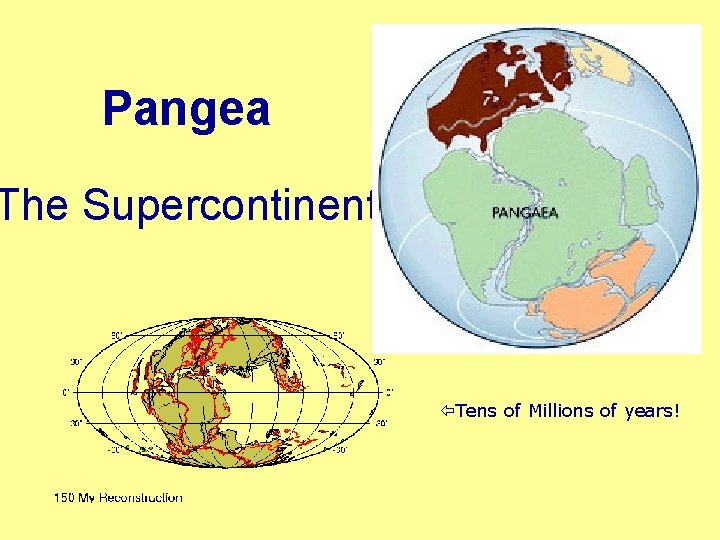 Pangea The Supercontinent Tens of Millions of years! 