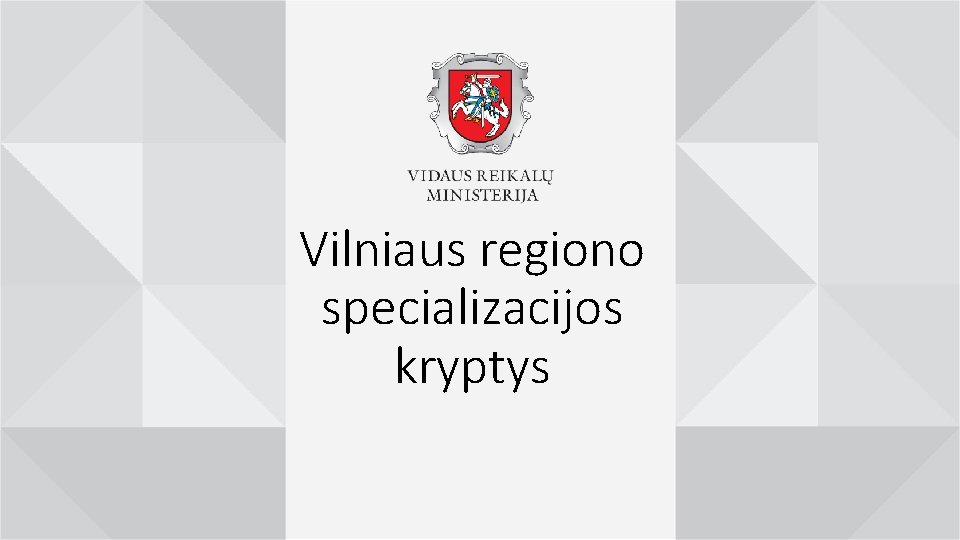 Vilniaus regiono specializacijos kryptys 