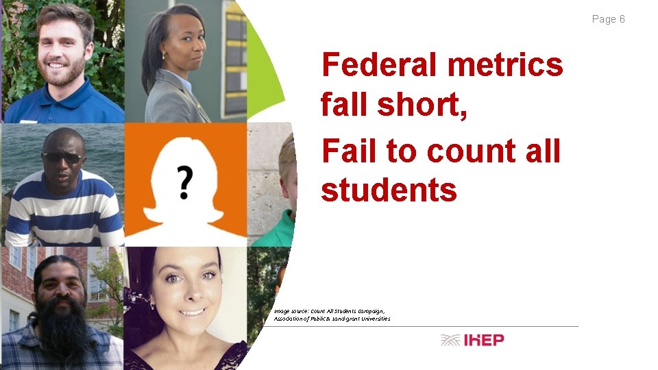 Page 6 Federal metrics fall short, Fail to count all students Image source: Count