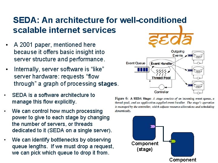 SEDA: An architecture for well-conditioned scalable internet services • A 2001 paper, mentioned here